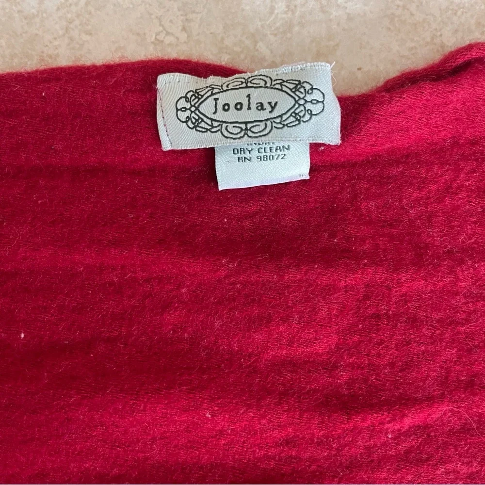 Joolay Cashmere Silk Red Scarf 67”‎ Holiday Christmas